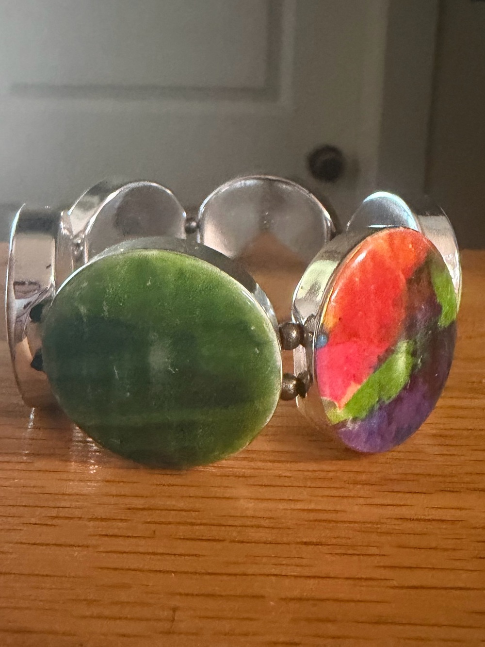 Multicolor Round Stone Stretch Bracelet - Women Jewelry